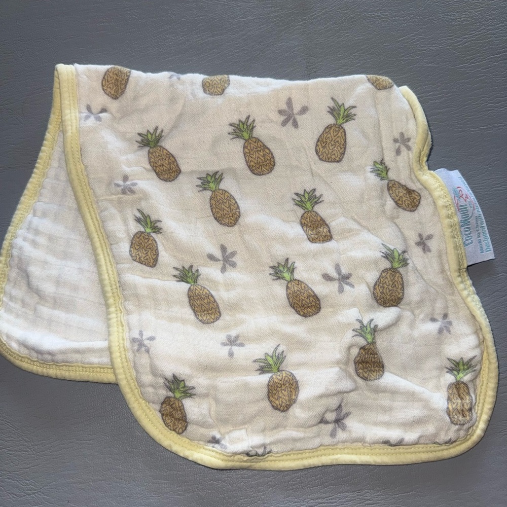 Pineapple Print baby burp cloth